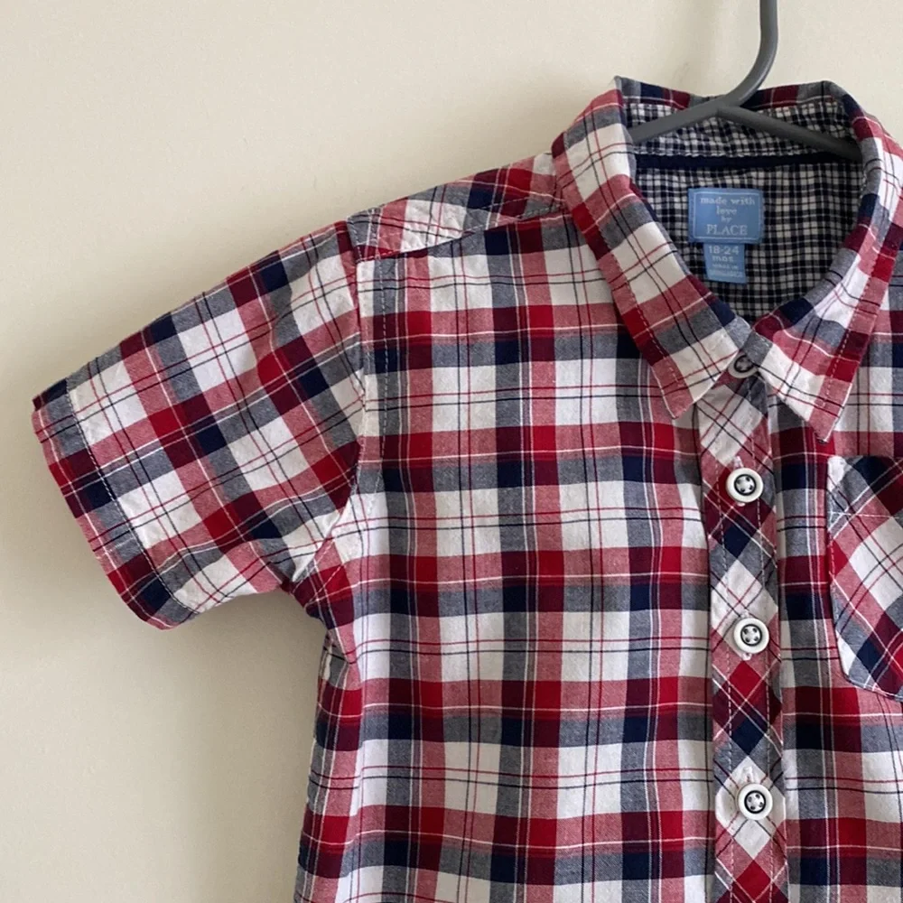 The Children’s Place Boys Madras Button Down Shirt